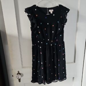 Cat & Jack Black Dress with Colorful Floral Accents